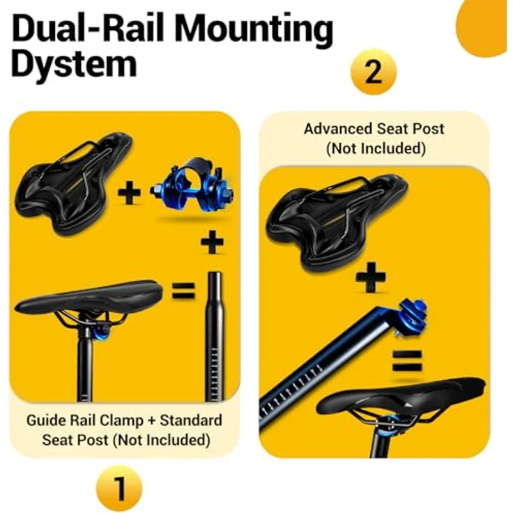 SPGOOD Fahrradsattel, Bequemer Gel Fahrradsattel mit ergonomischem Design, Wasserdicht und inkl. Schraubenschlüssel, 27x16cm, geeignet für MTB, Rennrad, E-Bike – Bild 5