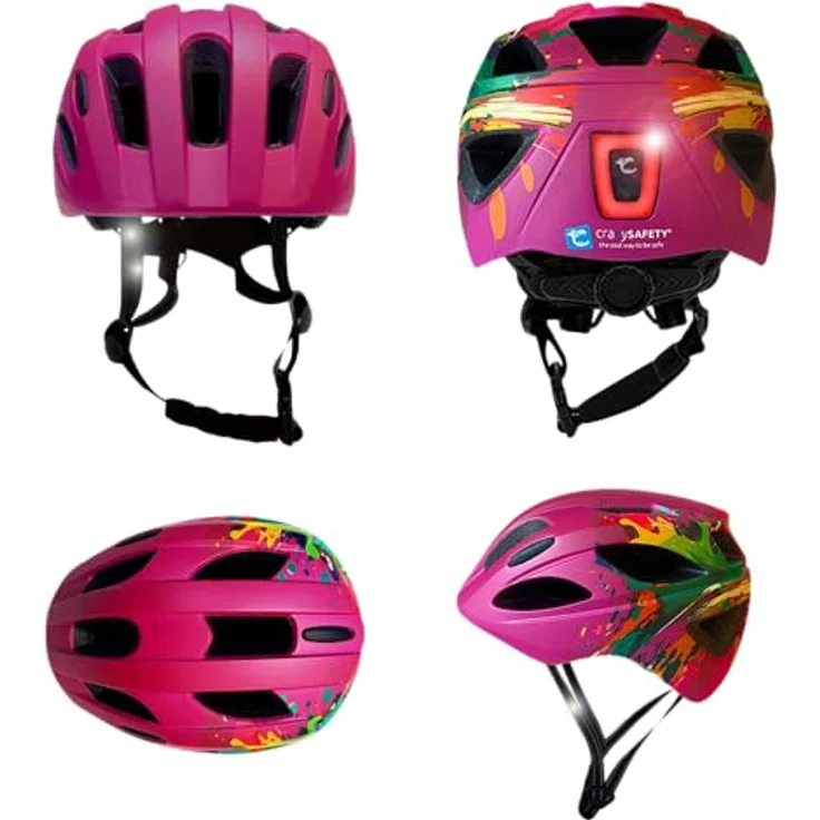 Crazy Safety Cool Splash, Velohelm für Kinder mit robustem Schutz, komfortable Belüftung und anpassbarem Sitz, bunt – Bild 2