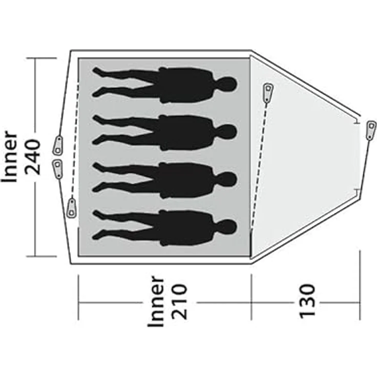Outwell Cloud 4, 4 Personen Tunnelzelt mit abgedunkeltem Innenzelt und wannenförmigem Zeltboden – Bild 3