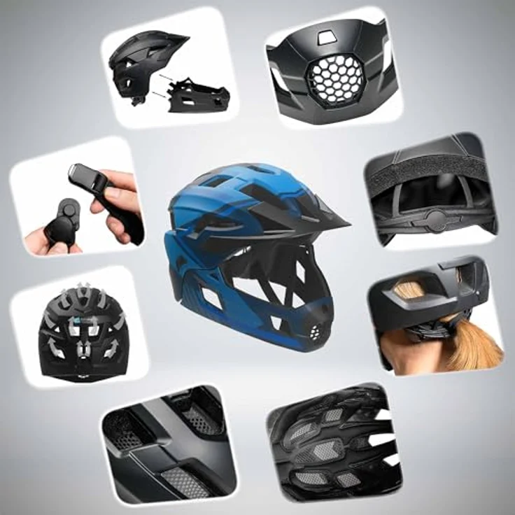 Crazy Safety Titan Fullface, Velohelm mit maximalem Schutz, Komfort und intuitivem Einstellungssystem, (54 - 57 cm) – Bild 5