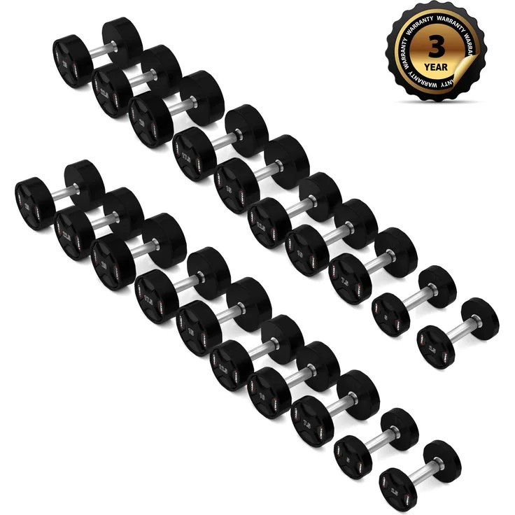 HMS HPC SET POLYURETHANHANTELN, 2 x 2,5 - 25 KG CPU (275 KG) - Professionelles Hantelset für effektives Krafttraining