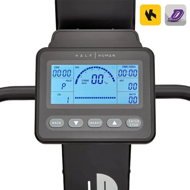 Half Human Air Ski mit Floor Mount, Ski-Ergometer mit 10 Luftwiderstandsstufen, Bluetooth-Konnektivität und 5-Zoll-LCD-Display – Bild 2