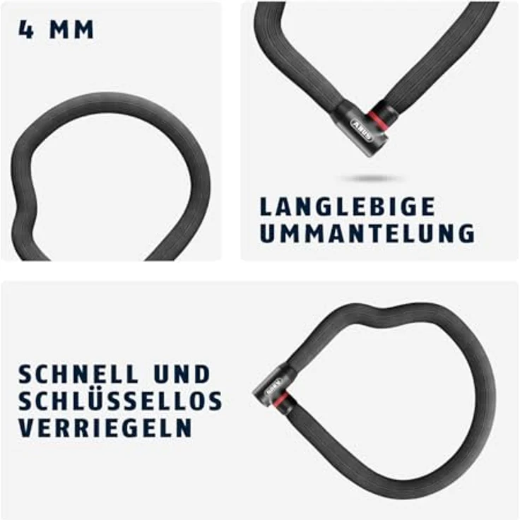 Abus Goose Lock 4204K, Veloschloss mit 28 mm Durchmesser, formstabil und in verschiedenen Farben erhältlich – Bild 4