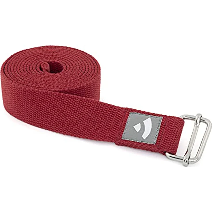 Bodhi Yogagurt | ASANA Belt aus 100% Baumwolle | Praktisches Yoga-Zubehör zur Dehnung | Yoga-Gurt mit Schiebeschnalle aus Metall | Anfänger & Fortgeschrittene | 250 x 3,8 cm (bordeaux) - Preisvergleich – Bild 1