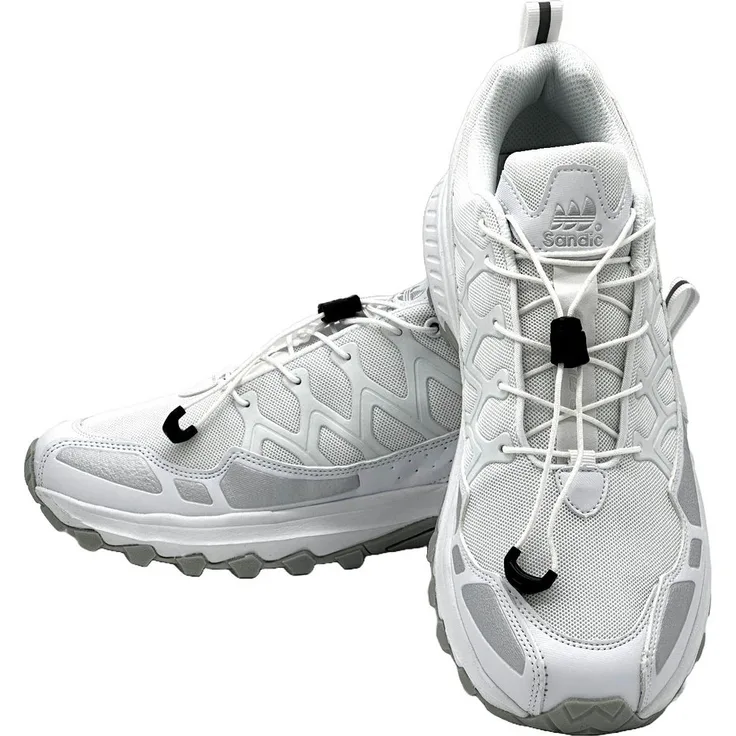 Nowaland Outdoor-Trail Wanderschuhe, leicht, atmungsaktiv, Schnellverschluss, Weiß-Grau