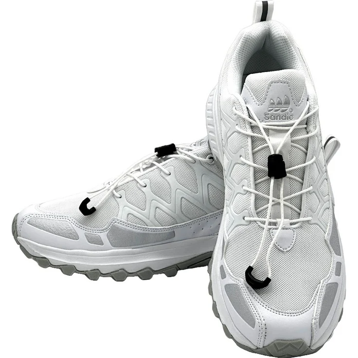 Nowaland Outdoor-Trail Wanderschuhe, leicht, atmungsaktiv, Schnellverschluss, Weiß-Grau