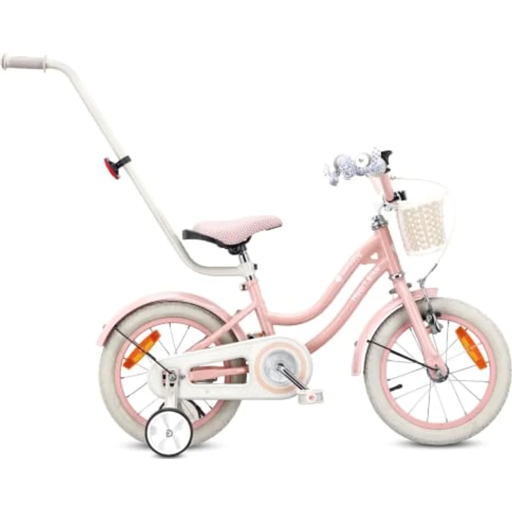 Sun Baby Silver Moon 14 Zoll Kinderfahrrad mit Schubstange, rosa, für Kinder bis 50 kg – Bild 1