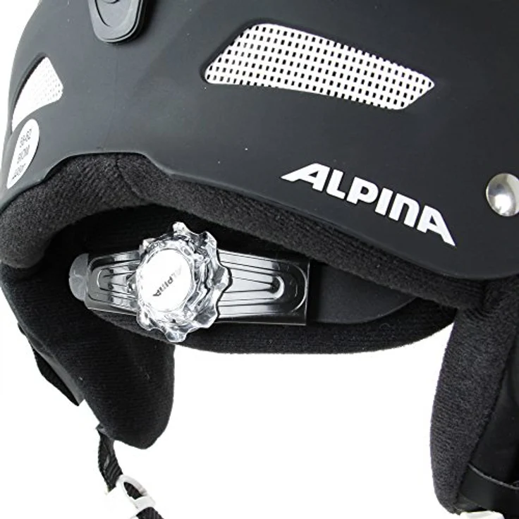 ALPINA SPORTS Biom In-Mold Skihelm, matt schwarz, für Kopfumfänge 54 - 58 cm, S, leicht und robust mit abnehmbaren Ohrenschützern – Bild 7