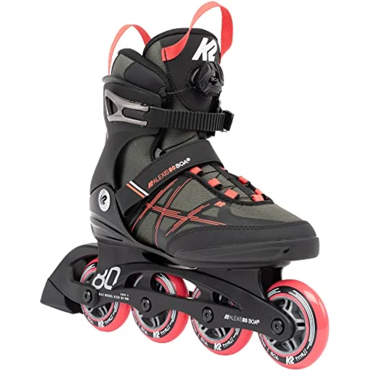 K2 Inline Skates ALEXIS 80 BOA grey - coral Größe 38 - mit BOA Fit System und Stability Plus Cuff – Bild 1
