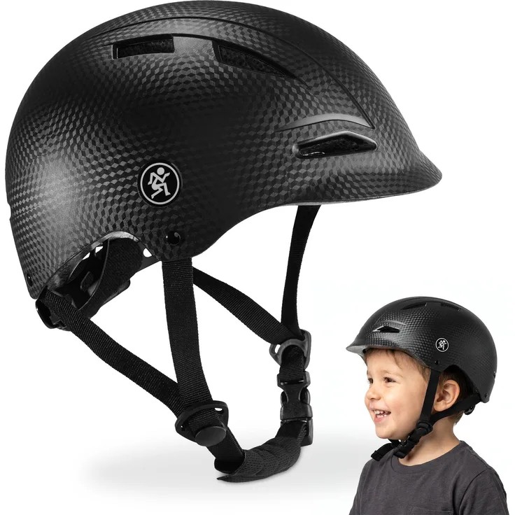 HyperMotion Kinderhelm HYP76 HLM01 BLACK S, sicherer Fahrrad- und Rollerhelm mit 9 Belüftungsöffnungen, 300 g, für 2-8 Jahre (46-56 cm)