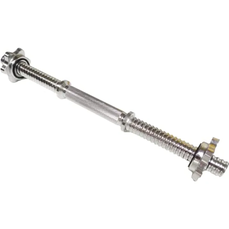 MuscleForge® Kurzhantelstange 45 cm lang, verchromt, mit Sternverschlüssen – Kurzhantel mit rutschfestem Griff, für Standard 25 mm Gewichte