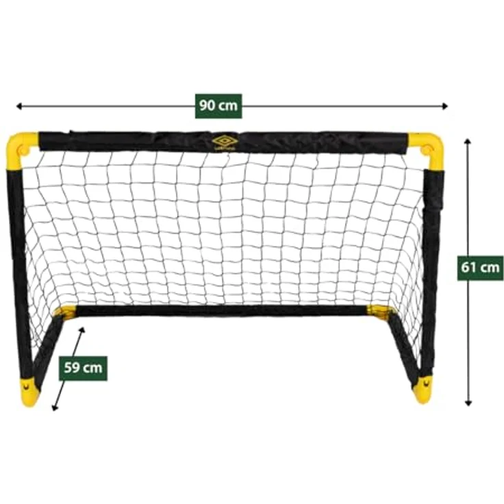 Umbro Faltbares Fußballtor 90 x 59 x 61 cm, Metall, Schwarz/Gelb – Fußball Trainingszubehör für Kinder und Erwachsene, für Innen und Außen – Bild 3