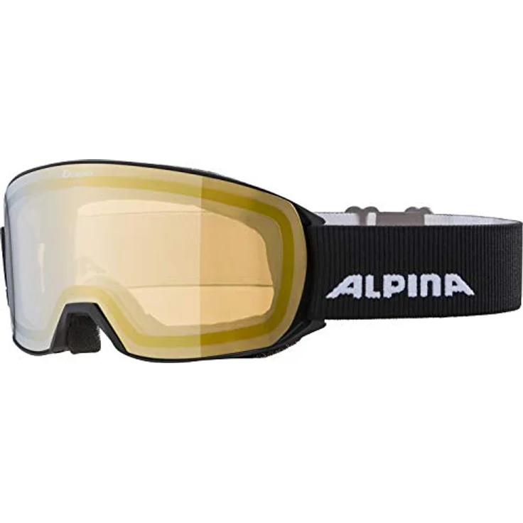 ALPINA NAKISKA Q-LITE, verspiegelte OTG Skibrille mit kontrastverstärkender Scheibe, 100% UV-Schutz, black matt, one size – Bild 1