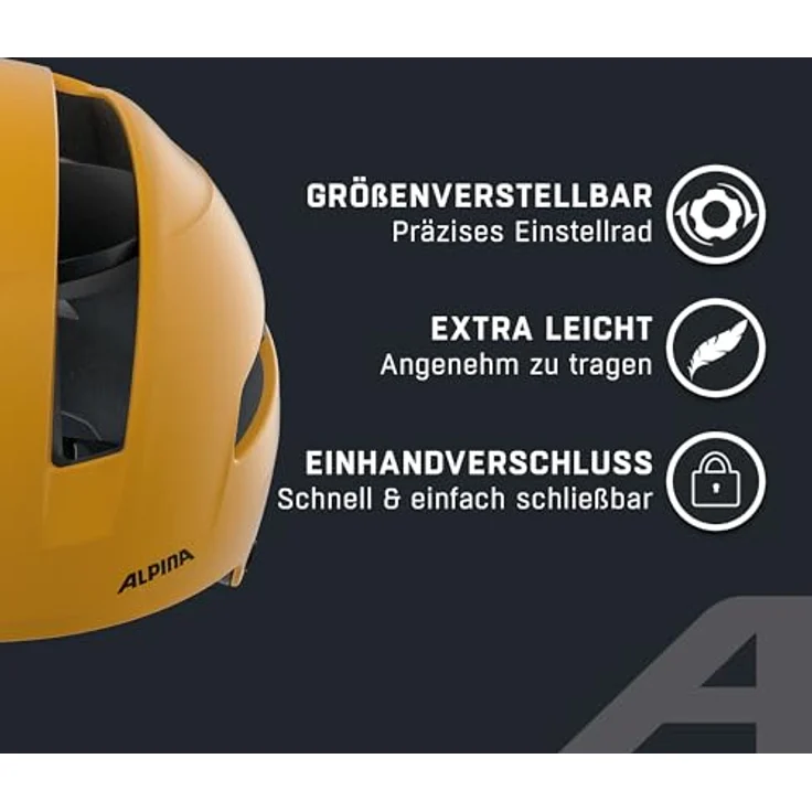 ALPINA SPORTS SOHO Velohelm, (55 - 59 cm) mit Hi-EPS Stossabsorption, reflektierendem Logo und 9 Lüftungsöffnungen, urbanes Design, Made in Germany – Bild 3
