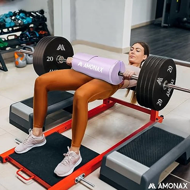 AMONAX Hip Thrust Langhantel Polster, Extra Dicke Barbell Pad, Strapazierfähiges Gym Zubehör, Fitness Polster für langhantel, langhantelpolsterung für Fitness Zubehör Damen und Herren (Lila) – Bild 5