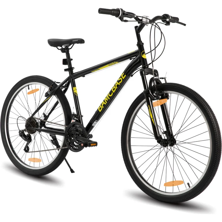 HILAND Mountainbike 27.5 Zoll MTB, Hardtail Fahrrad mit 21 Gang, V-Bremse, für Herren und Damen, Schwarz