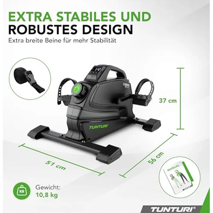 Tunturi Cardio Fit M45 Sitzfahrrad - Magnetisch gebremster Heimtrainer mit Bluetooth-Monitor und 8 Widerständen, Schwarz – Bild 2