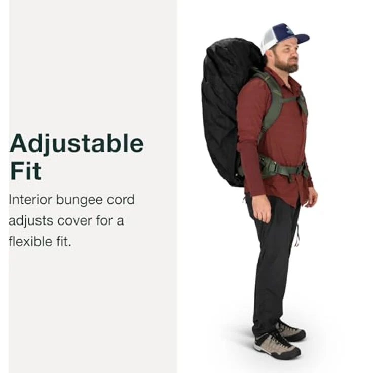 Osprey AirCover Black Medium, kompakter Wanderrucksack mit verstellbarem Zugband – Bild 4