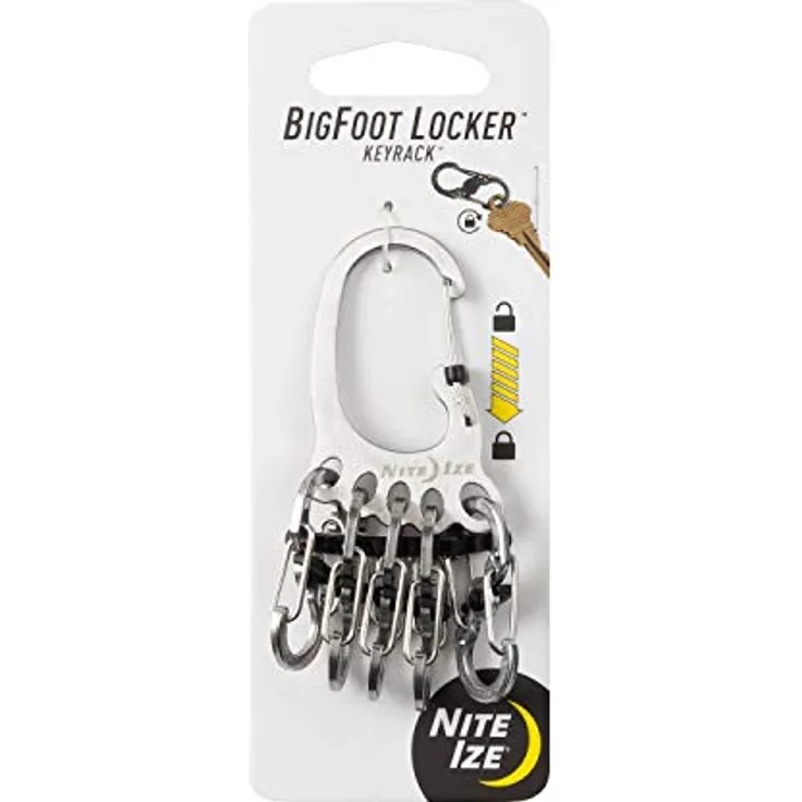 Nite Ize Bigfoot Locker KeyRack, Silber Schlüsselring, bis zu 15 Schlüssel
