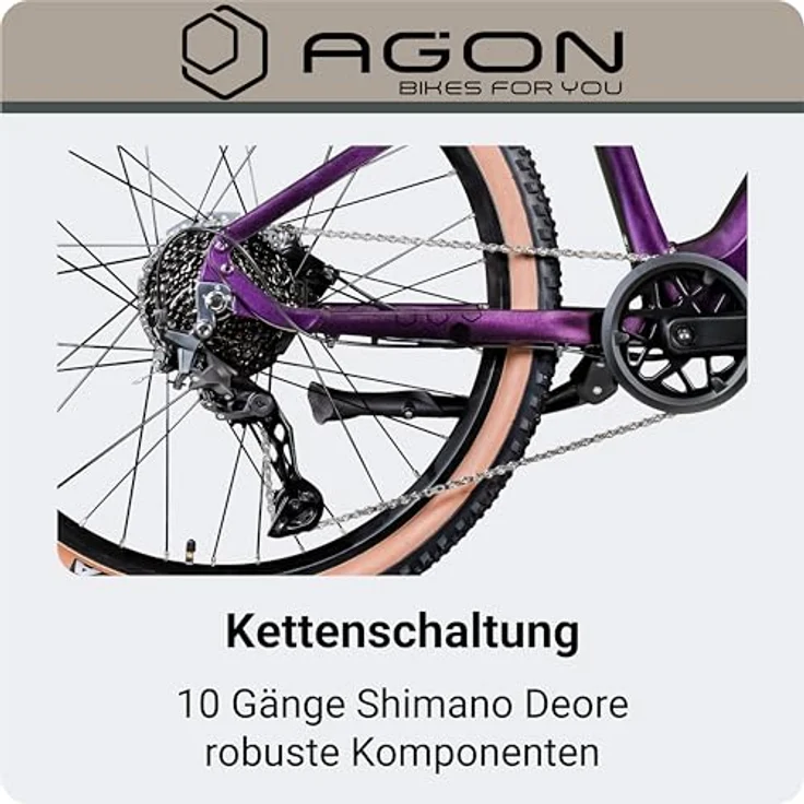 Agon Alpha E Bike Mountainbike Herren oder Damen 27,5 Zoll Pedelec 170 - 190 cm, sunrise black metallic – Bild 9