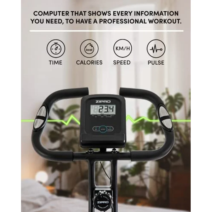 Zipro Heimtrainer Fahrrad Future X, Ergometer Fitnessbikes, Magnetisches Fahrradtrainer, Ergometer Fahrrad bis 110kg, Indoor Bike, Trainingsfahrrad für zuhause, Fahrradergometer Batteriebetrieben – Bild 5