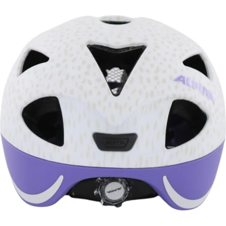 ALPINA Ximo L.E. Fahrradhelm für Kinder, Leicht & Bruchfest, mit optionalem LED-Licht, White Purple Dots Matt, 49-54 cm – Bild 3