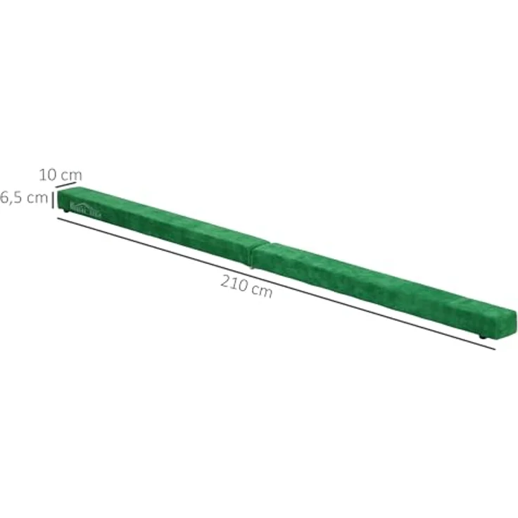 HOMCOM Balancetrainer 210 cm Schwebebalken, klappbar, rutschfester Wildlederbezug, max. 120 kg, Grün – Bild 7