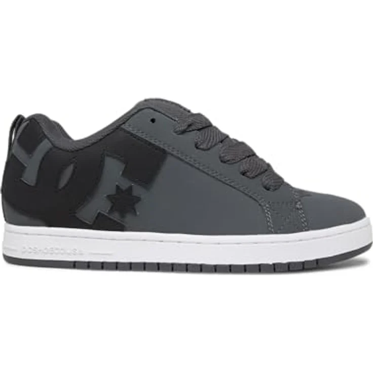 DC Shoes Court Graffik, Lederschuhe für Herren mit atmungsaktiver Mesh-Zunge, grau schwarz – 9 UK / 43 EU / 10 US – Bild 3