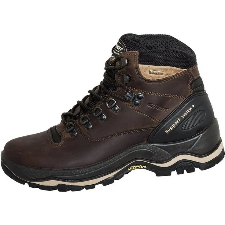 Grisport work Grisport Wanderschuh, Fettleder in Dunkelbraun, griffige Vibram®-Sohle, wind- und wasserabweisendes Gritex-Innenfutter, anatomisches Fußbett, Support-System