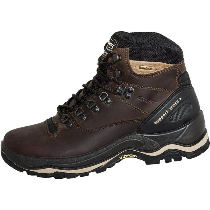 Grisport work Grisport Wanderschuh, Fettleder in Dunkelbraun, griffige Vibram®-Sohle, wind- und wasserabweisendes Gritex-Innenfutter, anatomisches Fußbett, Support-System
