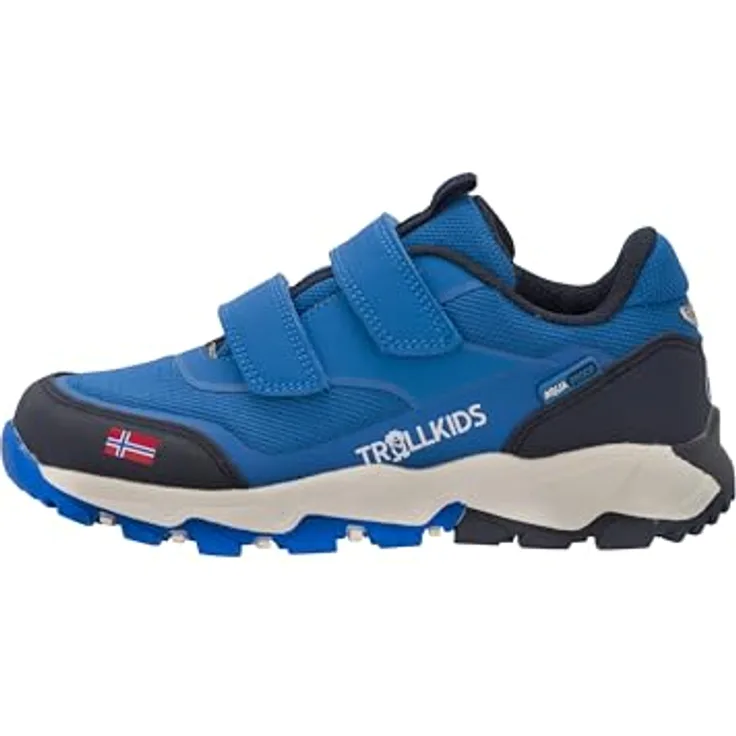Trollkids Preikestolen Hiker Wanderschuhe, wasserdicht, Unisex, Klettverschluss, blau, Größe 34