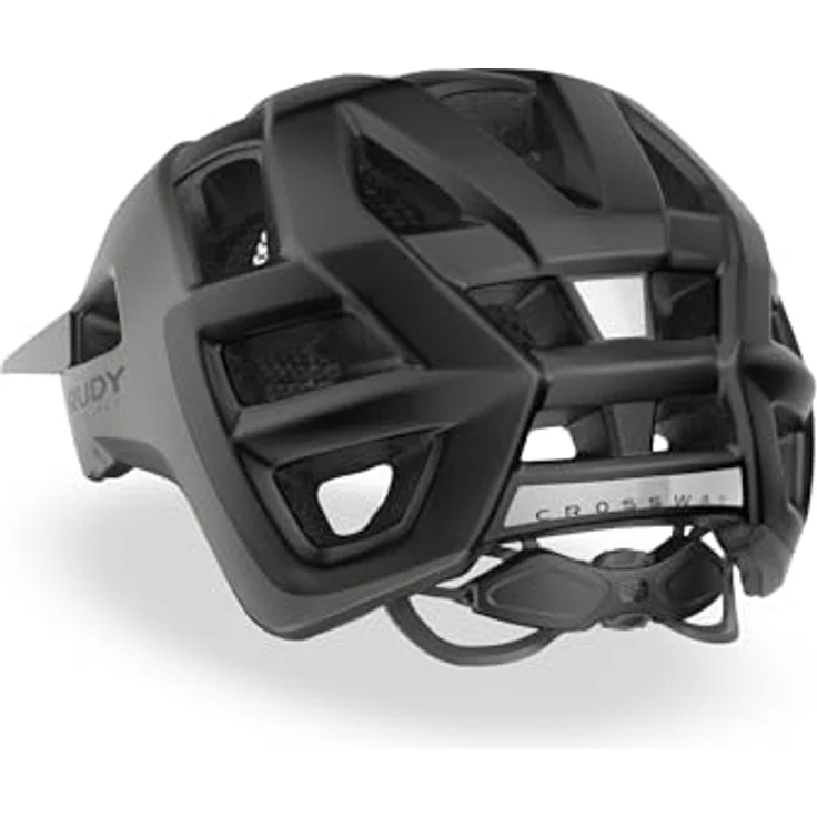 Rudy Project Crossway L, MTB-Fahrradhelm in Lead/Black Matte mit 23 Belüftungsöffnungen und integriertem Visier – Bild 4