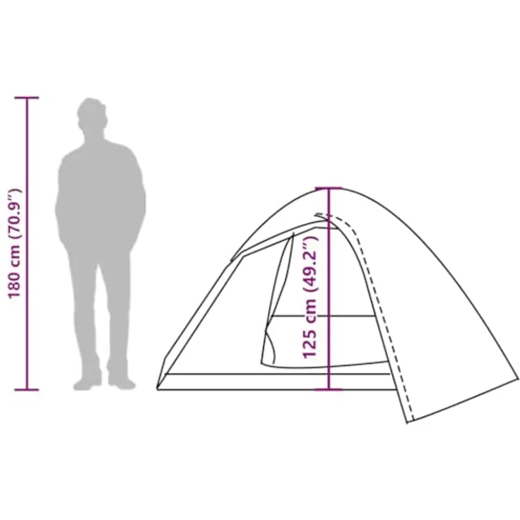 vidaXL Kuppel-Campingzelt 3 Personen Tarnmuster, wasserdichtes Gartenzelt mit abnehmbarem Überzelt und Insektenschutz – Bild 4
