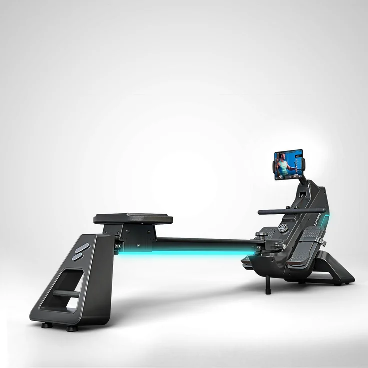 Sportstech sRow Lite, Rudergerät mit Magnetwiderstand, LED-Display, App-Kompatibilität, klappbar, Schwarz