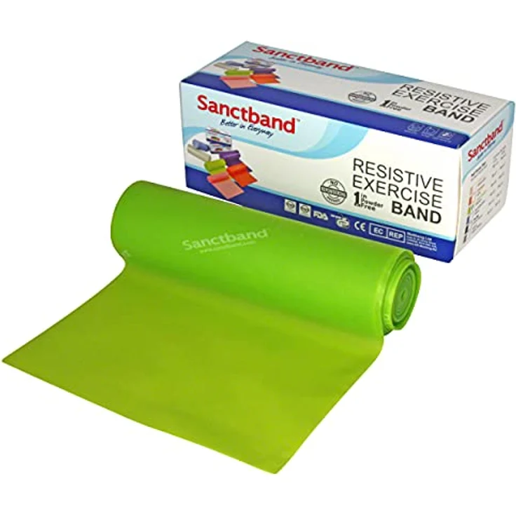 Sanctband Trainingsband 5,5m Limette - mittel, hypoallergen, langlebig und puderfrei für vielseitiges Widerstandstraining – Bild 1