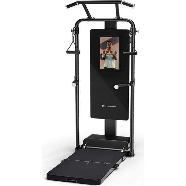 Sportstech sGym Pro, multifunktionale klappbare Kraftstation mit 21" Touch-Display für Zuhause
