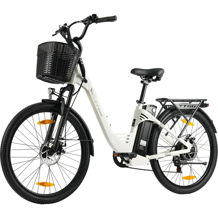 TTGO E-Bike Cityrad C2-Pro, faltbares Pedelec mit 648WH, 120 km Reichweite, 36V 250W Motor, 7-Gang Shimano, Scheibenbremsen, Aluminium-Design, schwarz