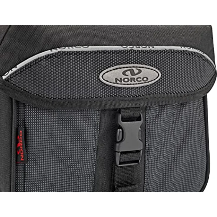 Norco Ottawa Lenkertasche, formstabile Fahrradtasche aus robustem Nylongewebe, schwarz/silber, 3.5 l, 23 x 17 x 18 cm – Bild 4