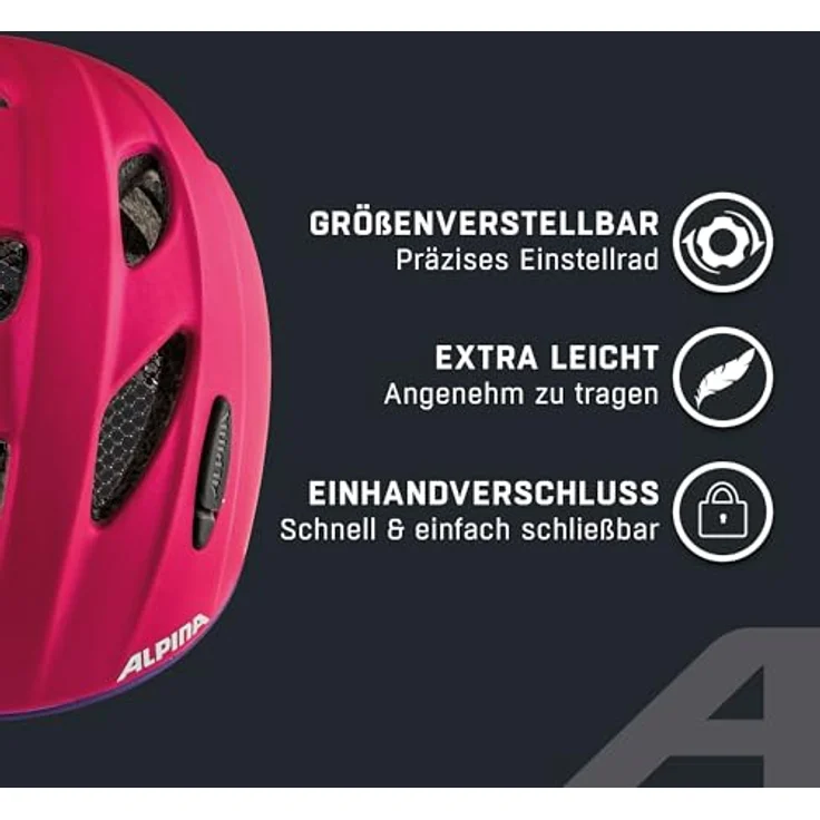 Alpina Kids Ximo Le Deeprose - Violet, Größe 49 - 54 cm - Fahrradhelm, Farbe Pink – Bild 4