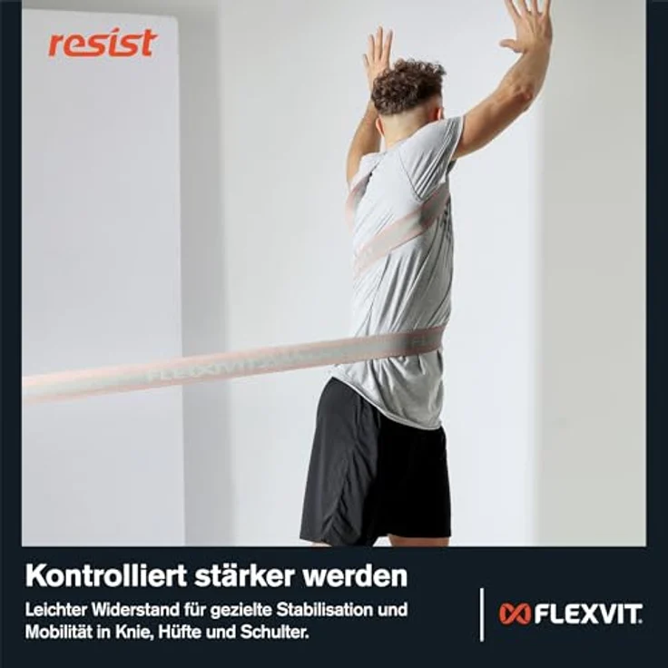 FLEXVIT Resist Band, Fitnessband für effektives Ganzkörpertraining, HIT und Koordination, hellgrau, Oeko-Tex zertifiziert, langlebig und hautfreundlich – Bild 5