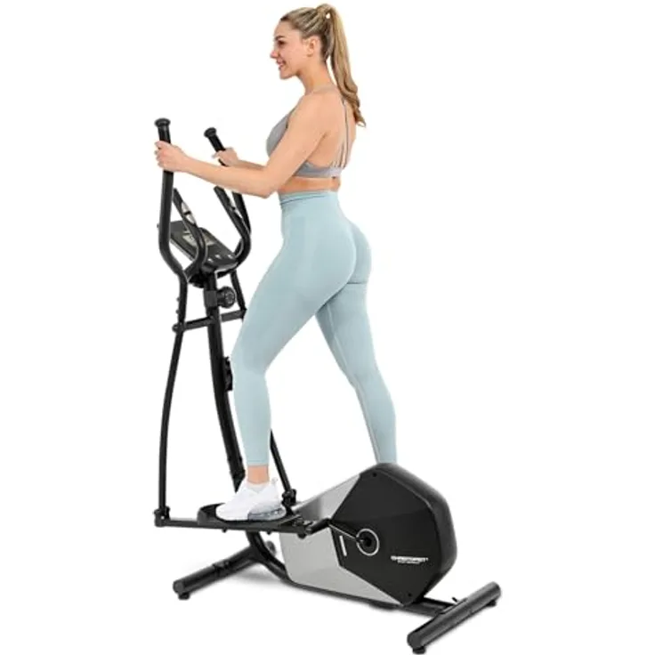 Christopeit CT 5 Crosstrainer für Zuhause, Magnet-Bremssystem, 7 kg Schwungmasse, 15-stufige Widerstandseinstellung, LCD-Display mit Pulsmessung, bis 120 kg belastbar