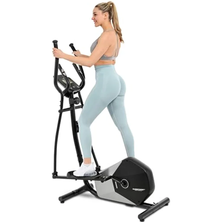 Christopeit CT 5 Crosstrainer für Zuhause, Magnet-Bremssystem, 7 kg Schwungmasse, 15-stufige Widerstandseinstellung, LCD-Display mit Pulsmessung, bis 120 kg belastbar – Bild 1