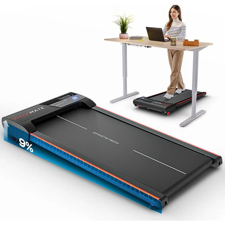 Sportstech Laufband WalkMate, 4 vorinstallierte Programme, 6km/h, Schrittzähler, Transportrollen