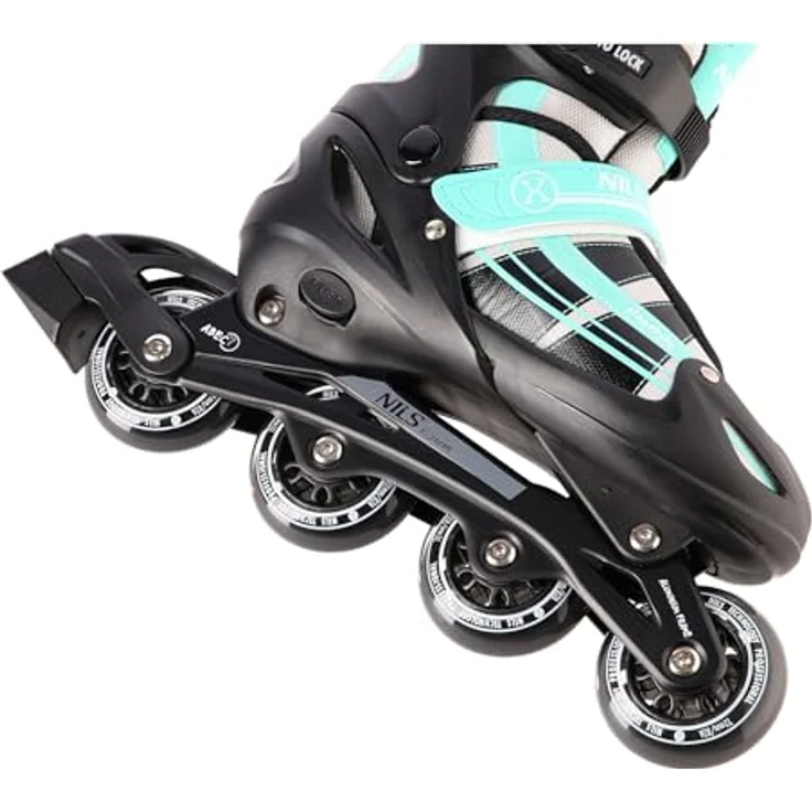 Nils Extreme 2-In-1 Inliner Eishockey Chaska, Blau-Grün, Größe S (31-34), Schnalleverschluss – Bild 5