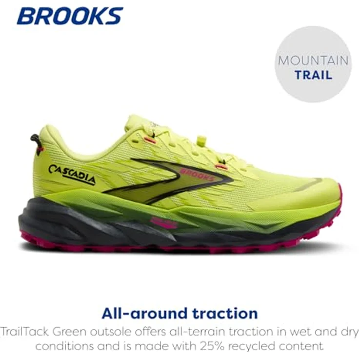 Brooks Running Cascadia 19, Damen Trail-Laufschuhe, Größe 40.5, Gelb – Bild 2