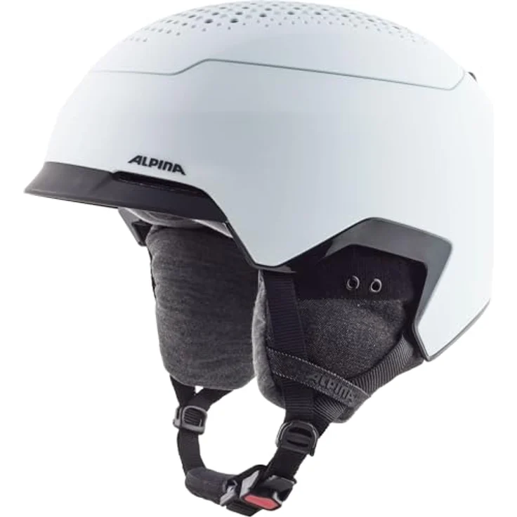 Alpina GEMS Skihelm, Unisex, White matt, 51-55 cm, abnehmbare Ohrenpolster, Polycarbonatschale, anpassbare Luftöffnungen, herunterziehbarer Neckwarmer – Bild 1