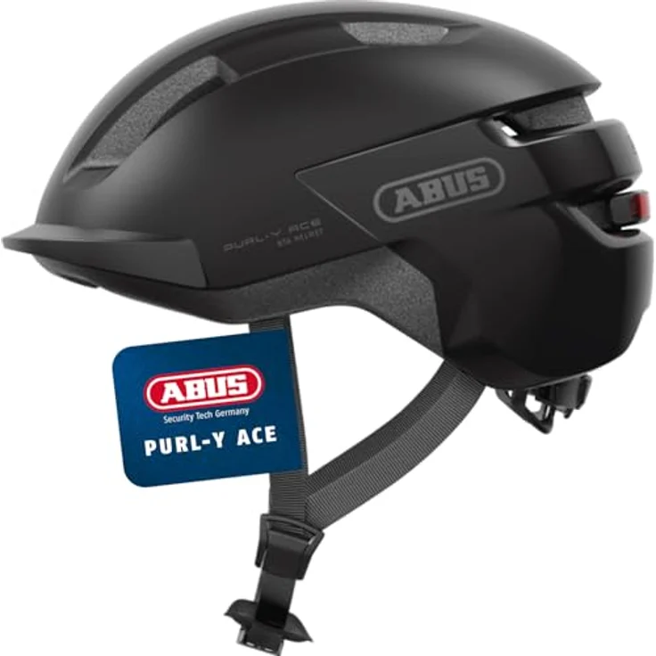 ABUS PURL-Y ACE Fahrradhelm, NTA-Schutzhelm mit LED-Licht, schwarz, Größe M für E-Bike und S-Pedelec – Bild 1