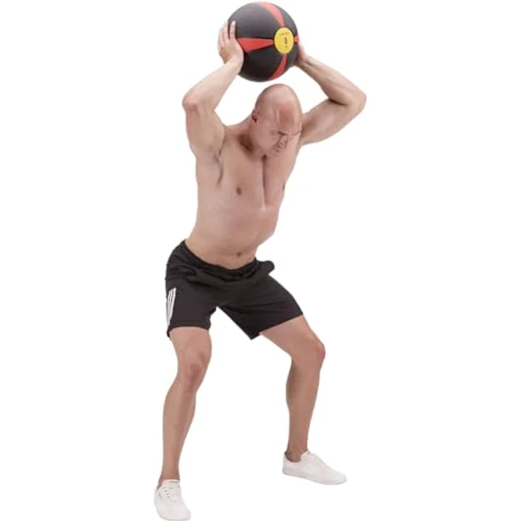 HMS Medizinball 10 kg, 190 mm, strapazierfähiger Gummi für Kraft- und Koordinationstraining – Bild 6