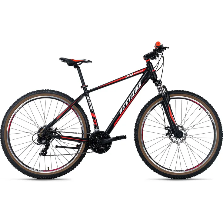 KS Cycling Mountainbike Hardtail 29" Morzine, Schwarz mit roten Akzenten, 21-Gang-Schaltung, Scheibenbremsen, empfohlen für Körpergröße 175-190 cm