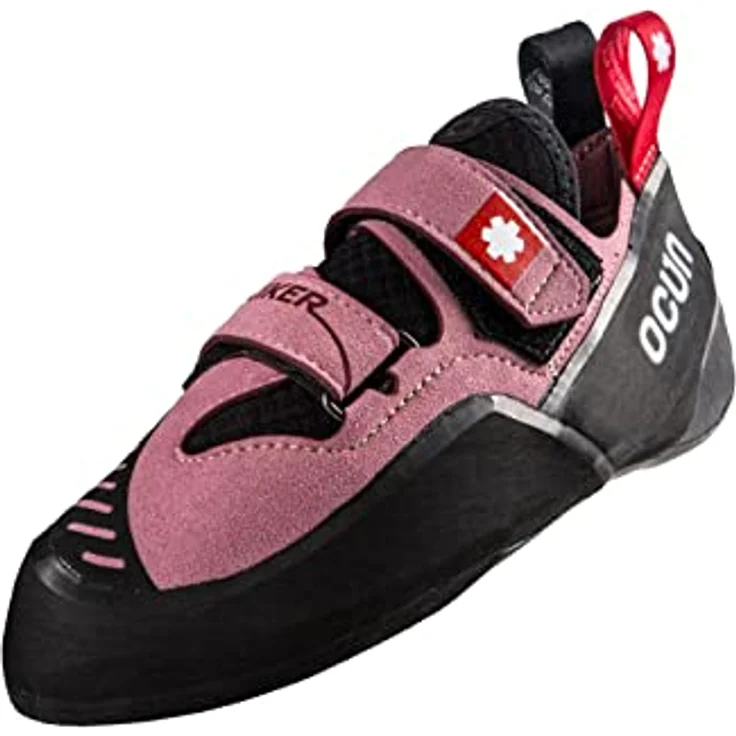 Ocun Striker QC, Herren Kletterschuhe für Einsteiger und Fortgeschrittene, rosa, mit elastischer Zunge und zwei Klettverschlüssen – Bild 1